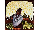 Diego Rivera - The Flower Seller painting